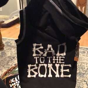 Party DOG costume-  Bad to the bone doggie hoodie. Size:  medium .  New w/tags